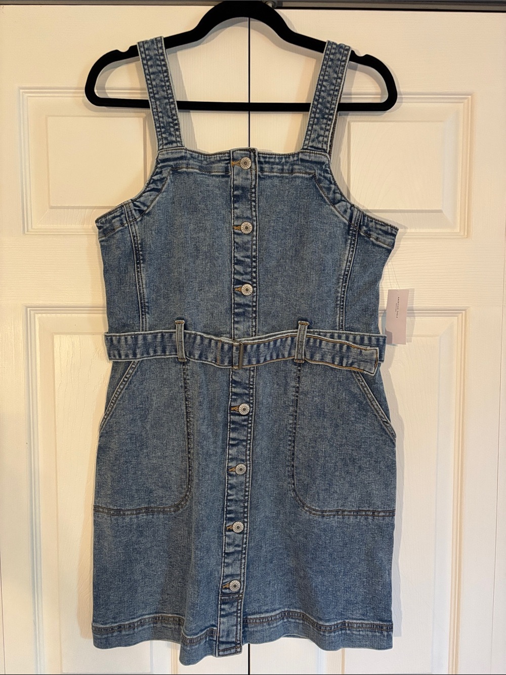 Button-Front Denim Dress